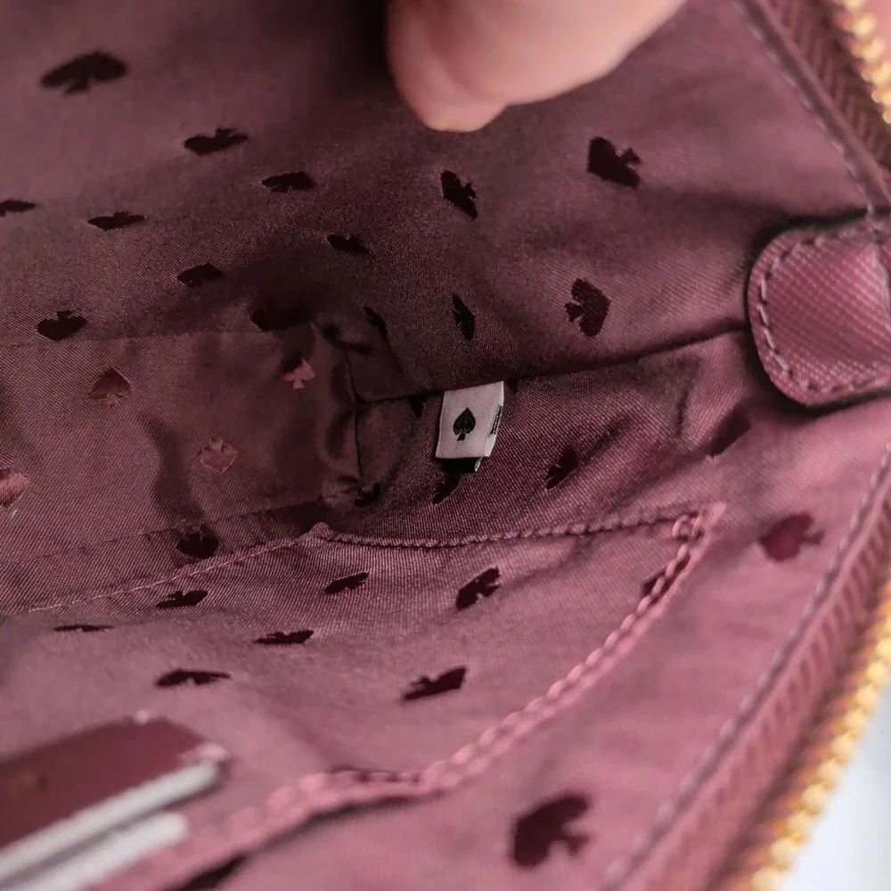 Kate Spade Flash Glitter Mixed Mat Cherrywood Crossbody Bag K8711 Burgundy NEW